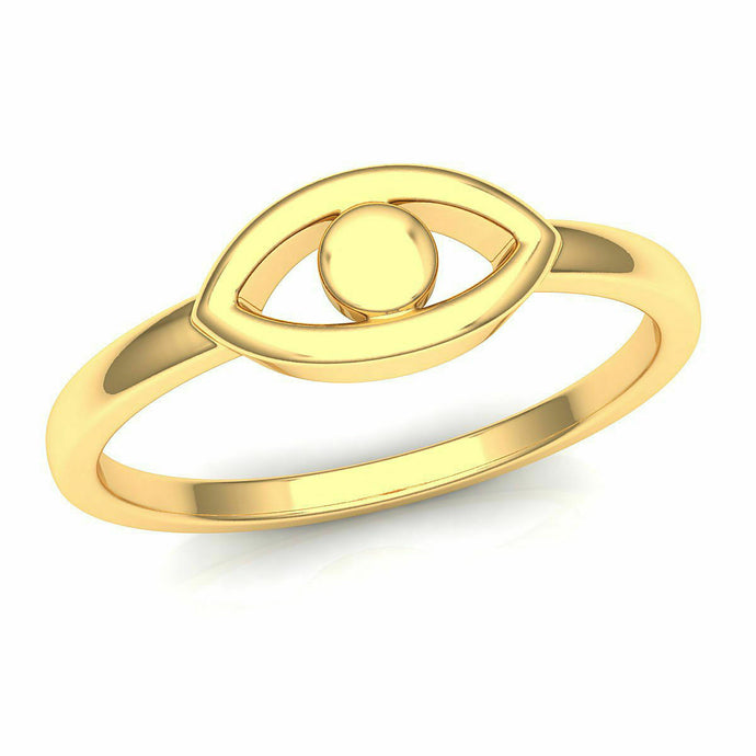 22k Ring Solid Yellow Gold Ladies Jewelry Elegant Simple Eye Design CGR62 - Royal Dubai Jewellers