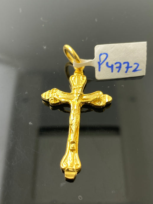 22K Solid Gold Cross Pendant P4772 - Royal Dubai Jewellers