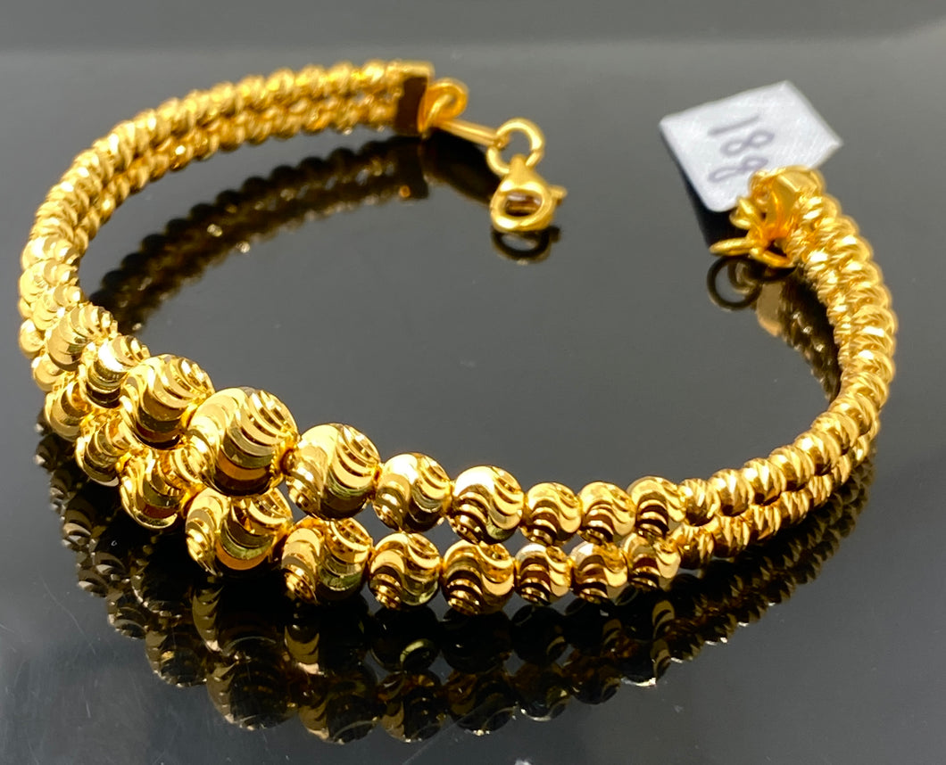 22k Solid Gold Elegant Infinity Bead Bangle b7538 - Royal Dubai Jewellers