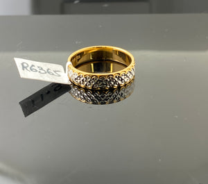 22k Solid Gold Unisex Two Tone Band r6365 - Royal Dubai Jewellers