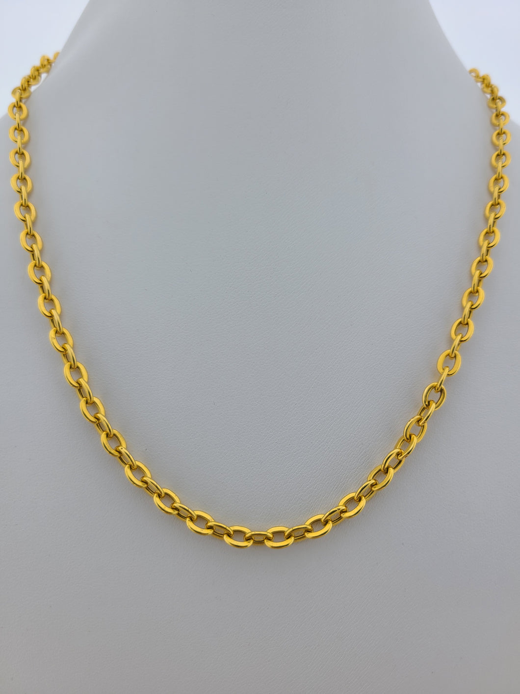 21K Solid Gold Cable Linked Chain C3179 - Royal Dubai Jewellers