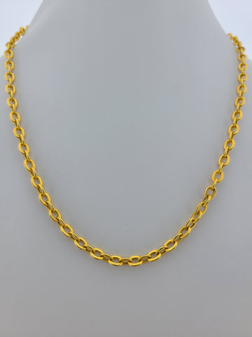21K Solid Gold Cable Linked Chain C3179 - Royal Dubai Jewellers