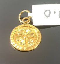 22k Pendant Solid Gold Elegant Simple Charm Round Floral Design P1511 - Royal Dubai Jewellers