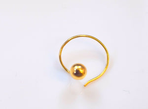 Authentic 18K Yellow Gold Nose Ring Round Design n55 - Royal Dubai Jewellers
