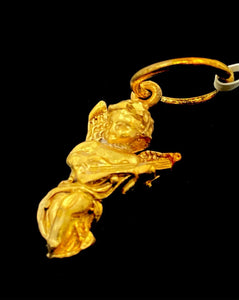 22k Pendant Solid Gold ELEGANT Charm Little Angel Simple Design P2196 - Royal Dubai Jewellers