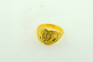 22k Solid Gold ELEGANT STONE Ring Modern Design "RESIZABLE" R412 size 8.5 - Royal Dubai Jewellers