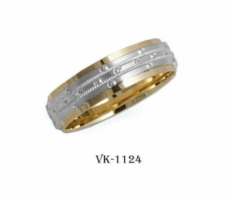 14k Solid Gold Elegant Ladies Modern Shiny Finished Flat Band 6mm Ring VK1124v - Royal Dubai Jewellers