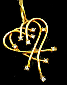 22k Pendant Solid Gold ELEGANT Charm Simple Heart Shape Pendant P3002 - Royal Dubai Jewellers