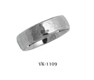 18k Solid Gold Elegant Ladies Modern Hammer Finished Flat Band 6MM Ring VK1109v - Royal Dubai Jewellers
