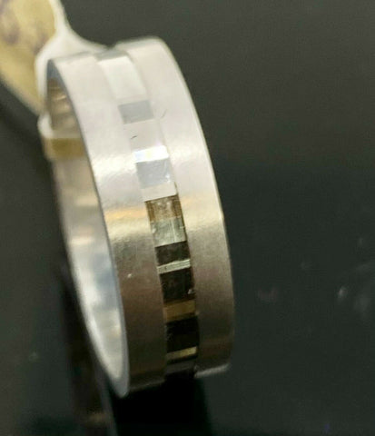 18k Ring Solid Gold Simple Single Channel Matte Finishing Unisex Band R2378 - Royal Dubai Jewellers
