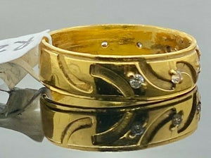 22k Ring Solid Gold ELEGANT Charm Ladies Band SIZE 7.5 "RESIZABLE" r2937mon - Royal Dubai Jewellers