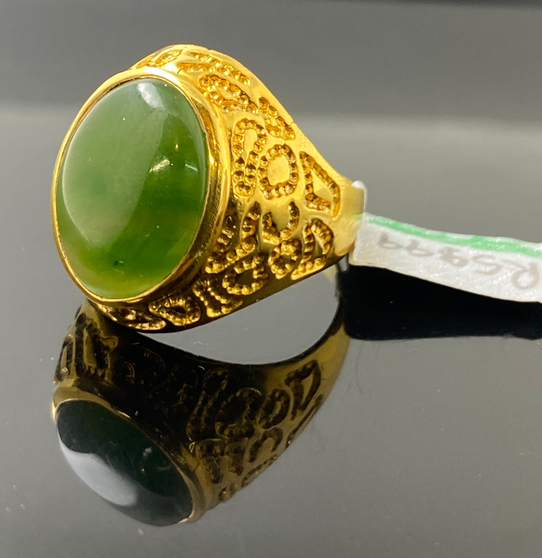 10k Solid Gold Unisex Designer Emerald Diamond Cut Ring R5999 - Royal Dubai Jewellers