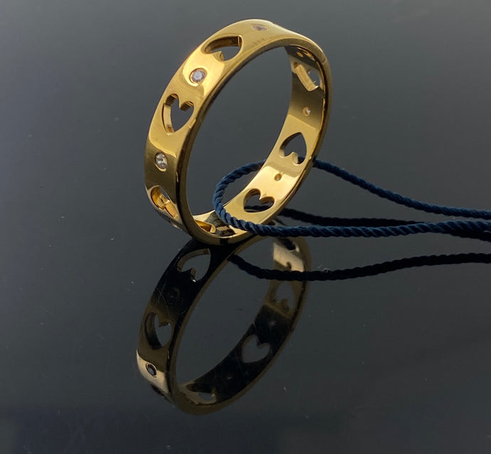 22k Solid Gold Elegant Infinity Heart Band 10001f - Royal Dubai Jewellers