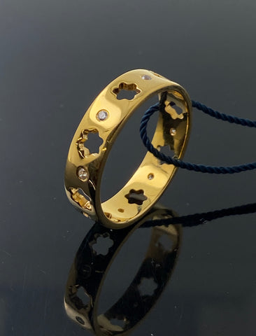 22k Solid Gold Elegant Star Pattern Band 10002f - Royal Dubai Jewellers