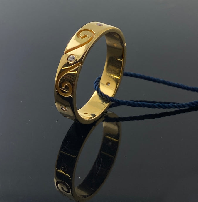 22k Solid Gold Elegant Geometric Shape Band 10004f - Royal Dubai Jewellers