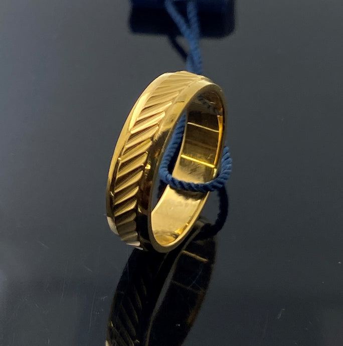 22k Solid Gold Elegant Cross Cutting Pattern 4597f - Royal Dubai Jewellers