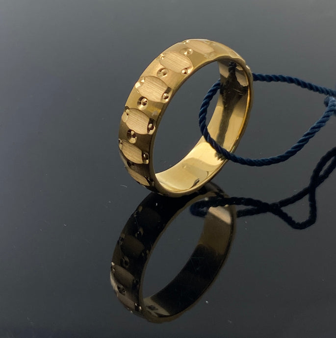 22k Solid Gold Elegant Oval Pattern Band 4588f - Royal Dubai Jewellers