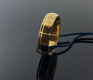 22k Solid Gold Elegant Double Channel Band 4591f - Royal Dubai Jewellers