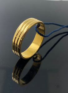 22k Solid Gold Elegant Double Channel Band 4602f - Royal Dubai Jewellers