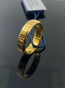 22k Solid Gold Square pattern Band 4604f - Royal Dubai Jewellers