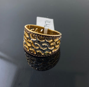 22k Solid Golds Posh Two Tone Geometric Ring r7471f - Royal Dubai Jewellers