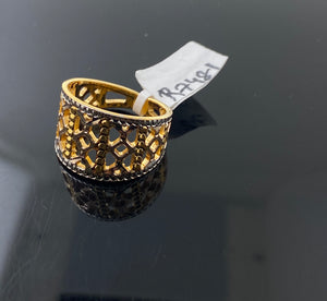 22k Solid Gold Posh Two Tone Geometric Ring - Royal Dubai Jewellers