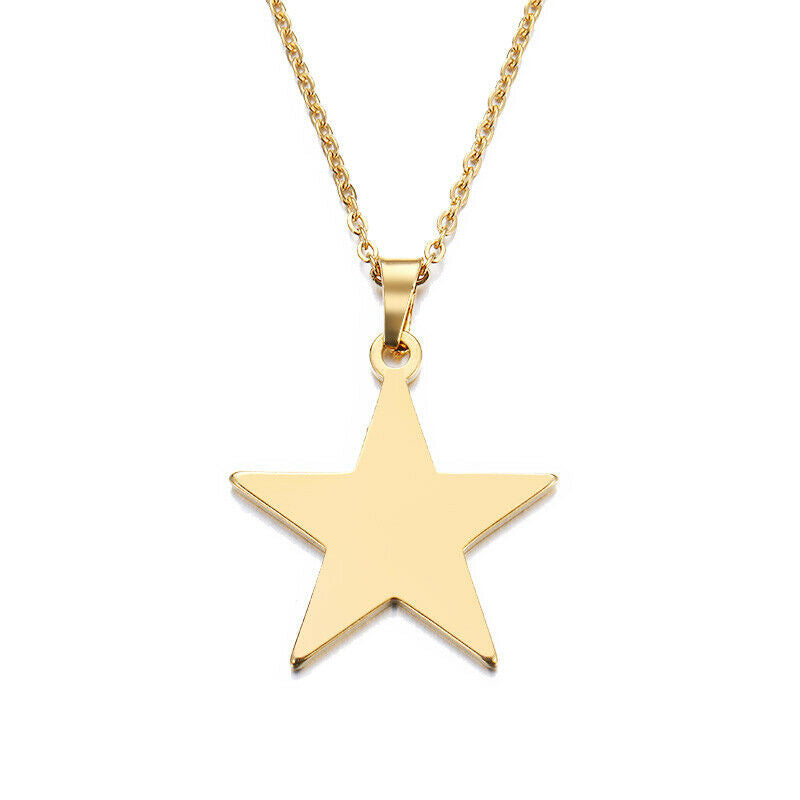 Solid Gold Simple Star Pendant with High Polished Finishing SP7 - Royal Dubai Jewellers