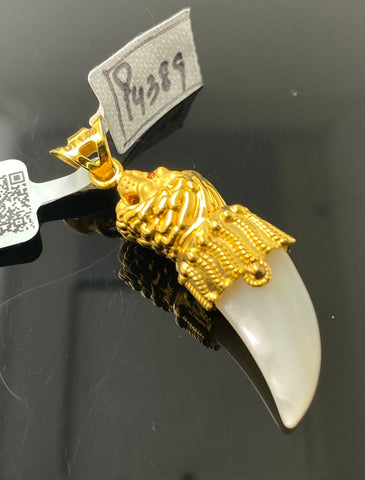 22k Solid Gold Traditional Lion Pendant p4389 - Royal Dubai Jewellers