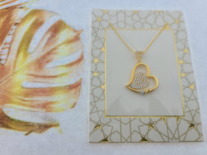 22K Solid Gold Enchanted Heart Necklace BF 37 - Royal Dubai Jewellers
