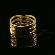 22k RIng Solid Gold Elegant Cross Pattern Ladies Ring Size R2036 mon - Royal Dubai Jewellers