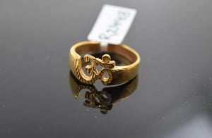 22k Ring Solid Gold ELEGANT Charm Men OM Design SIZE 9 "RESIZABLE" r2448 - Royal Dubai Jewellers