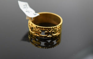 22k Ring Solid Gold ELEGANT Charm Ladies Link Ring SIZE 11 "RESIZABLE" r2082 - Royal Dubai Jewellers