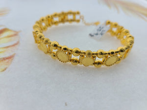 21K Solid Gold Diamond Cut Bangle Bracelet B9126 - Royal Dubai Jewellers