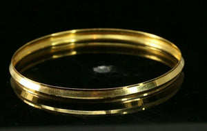 22k Bracelet Solid Gold Simple Charm Men High Polish Design Size 3 inch B4222 - Royal Dubai Jewellers