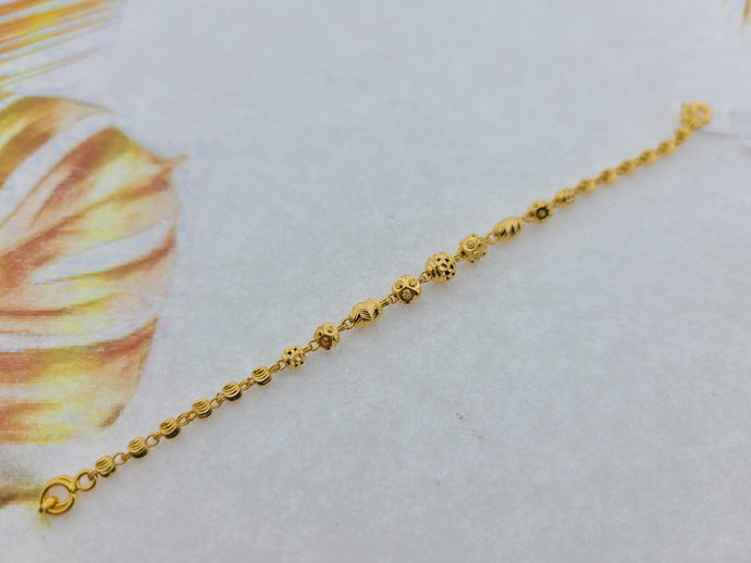 22K Solid Gold Children Bracelet With Beads CB1648z - Royal Dubai Jewellers