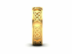 22k Ring Solid Yellow Gold Ladies Jewelry Modern Geometric Pattern CGR10 - Royal Dubai Jewellers