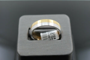 18k Solid Gold Elegant Ladies Modern Shiny Disc Finish Band Ring R9459m - Royal Dubai Jewellers