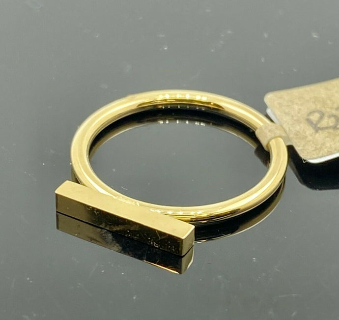 22k Ring Solid Gold ELEGANT Modern Simple Rectangular Bar Ladies Band r2385z - Royal Dubai Jewellers