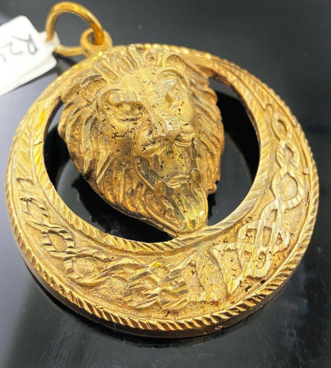 22k Pendant Solid Gold ELEGANT Exquisite Lion Face Men Pendant P2490 - Royal Dubai Jewellers