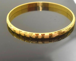 22k Solid Gold ELEGANT WOMEN BANGLE BRACELET Modern Design Size 2.5 inch B289 - Royal Dubai Jewellers