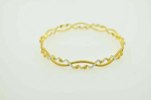 CUSTOM Handmade 22K SOLID white yellow FLower GOLD BANGLE BRACELETS Cuff - Royal Dubai Jewellers