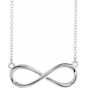 14K White Infinity-Inspired 18" Necklace N85947 - Royal Dubai Jewellers