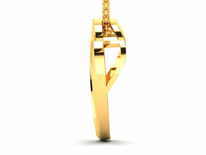 22k Solid Yellow Gold Ladies Jewelry Elegant Heart Shape Pendant CGP28 - Royal Dubai Jewellers