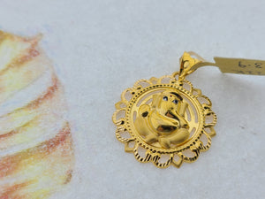 22K Solid Gold Lord Ganesh Pendant P5406 - Royal Dubai Jewellers