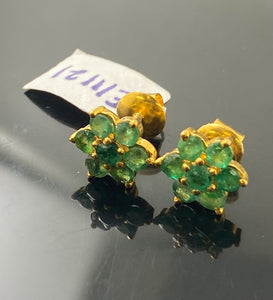 22K Solid Gold Colored Floral Studs E11121 - Royal Dubai Jewellers