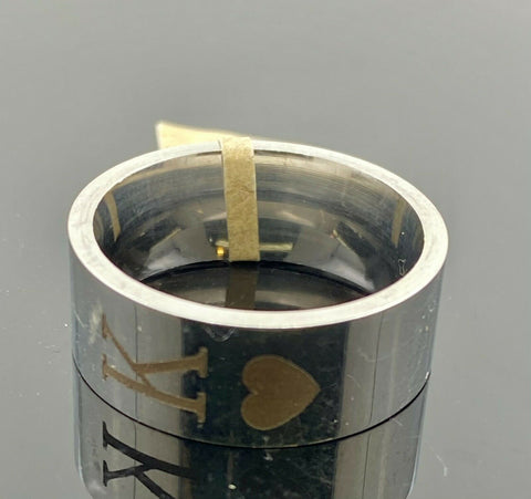 Solid White Gold Men Ring Modern King Of Heart Design SM14 - Royal Dubai Jewellers