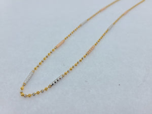 22K Solid Gold Two Tone Beaded Chain C5623 - Royal Dubai Jewellers