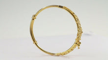 22k Bangle Solid Gold ELEGANT Children Bangle Adjustable Size 1.7 inch CB1192 - Royal Dubai Jewellers