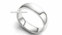 14k Solid Gold 5mm Comfort Fit Wedding Flat Band in 14k White Gold "All sizes " - Royal Dubai Jewellers