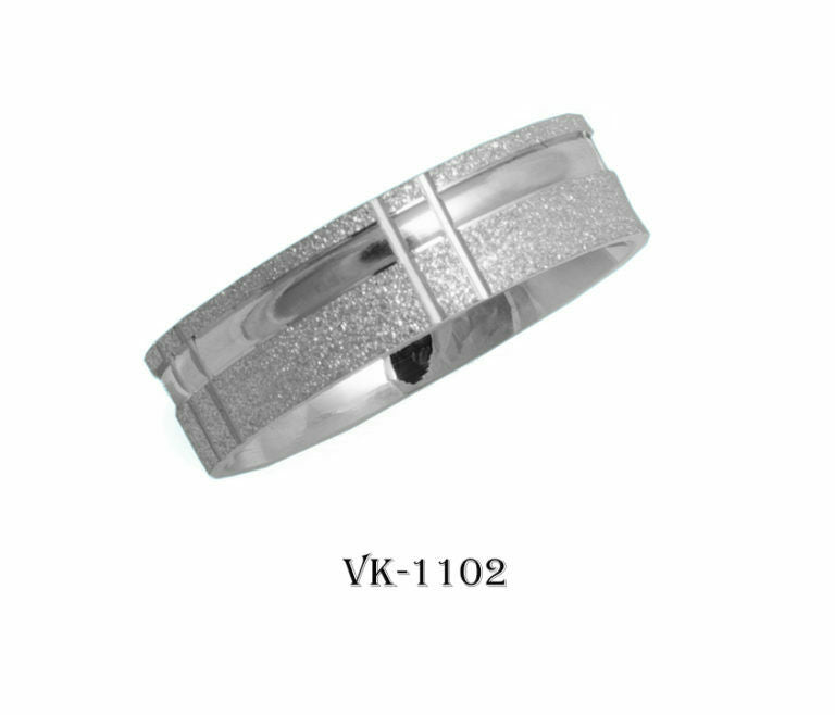 14k Solid Gold Elegant Ladies Modern Shiny Stone Flat Band 6mm Ring VK1102v - Royal Dubai Jewellers